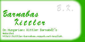 barnabas kittler business card